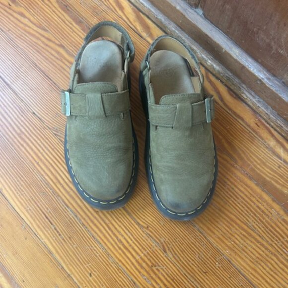 Dr Martins Slingback Suede Tan Clogs/ Mules US W9/M8 - Picture 6 of 12